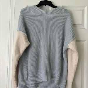 Blue and Cream Soft Knit Sweater